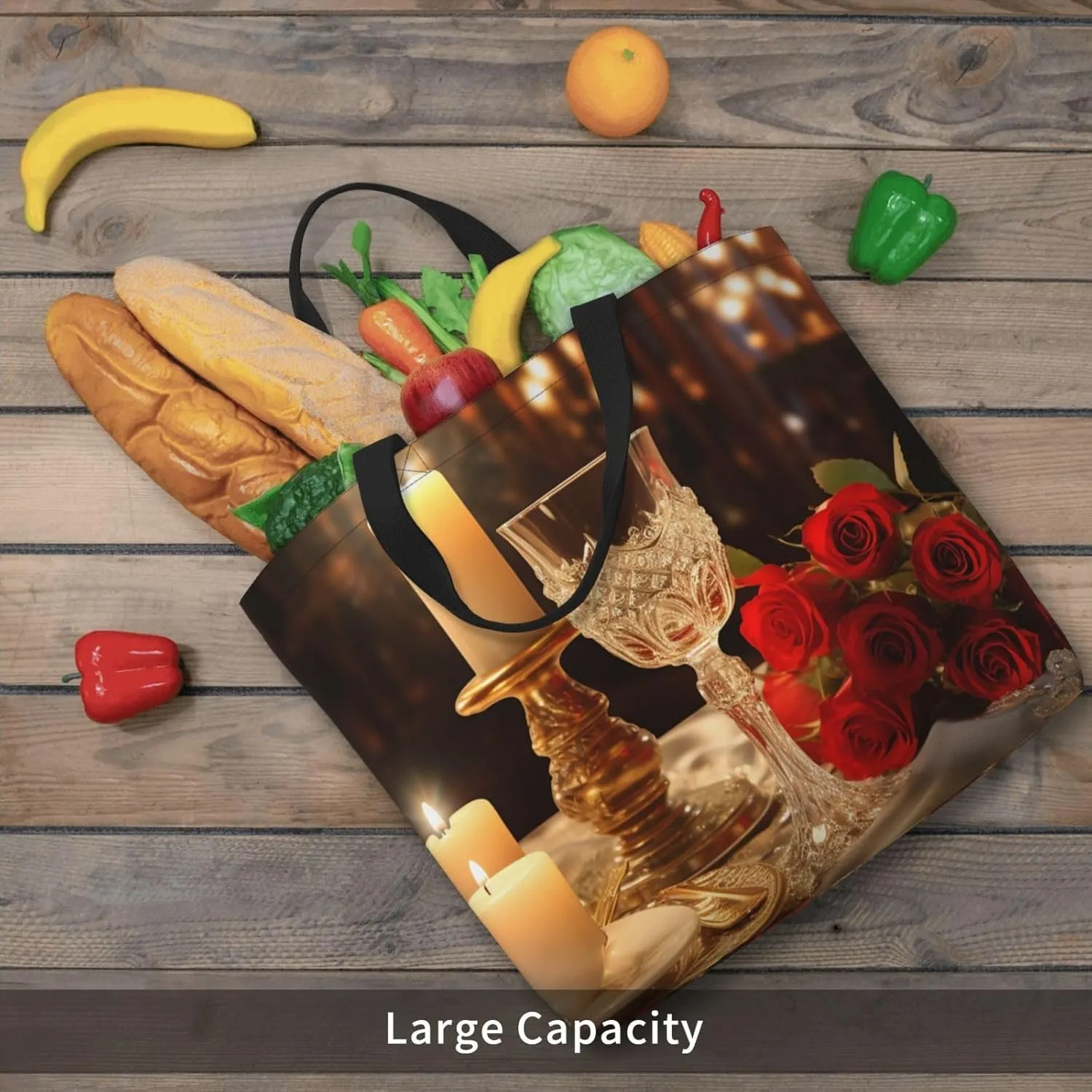 Tote Bag for Women Candy House Shoulder Bag with Zipper Handbag Large Capacity Reusable Grocery Bag