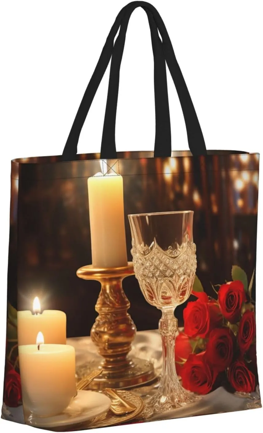 Tote Bag for Women Candy House Shoulder Bag with Zipper Handbag Large Capacity Reusable Grocery Bag