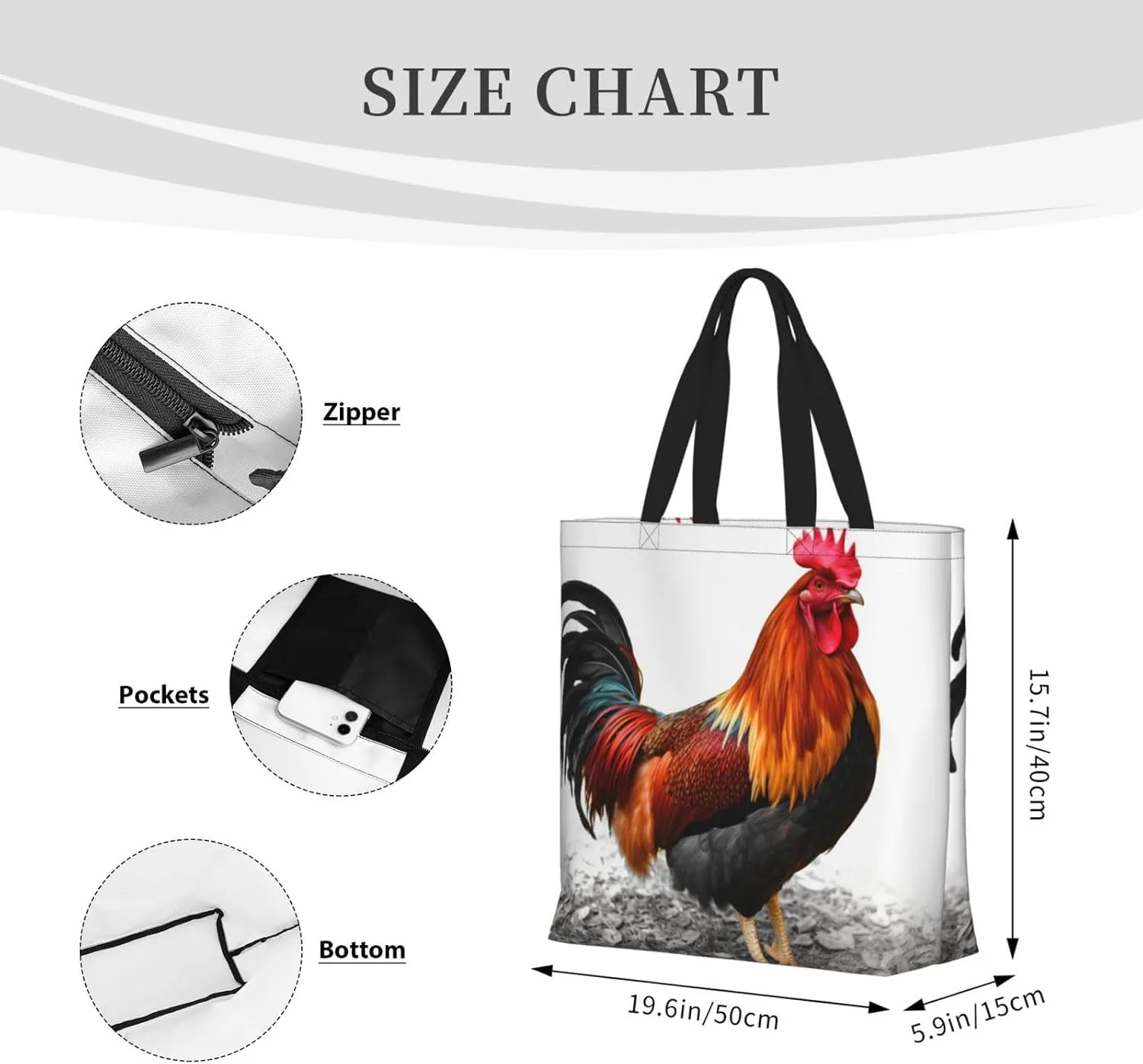 Tote Bag for Women Colorful Conches and Seashells Shoulder Bag with Zipper Handbag Large Capacity Reusable Grocery Bag