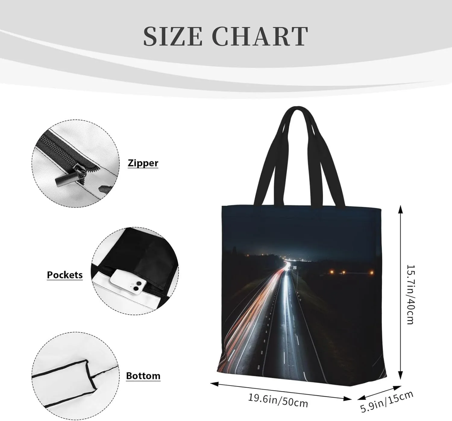 Tote Bag for Women Cute puppy funny Shoulder Bag with Zipper Handbag Large Capacity Reusable Grocery Bag
