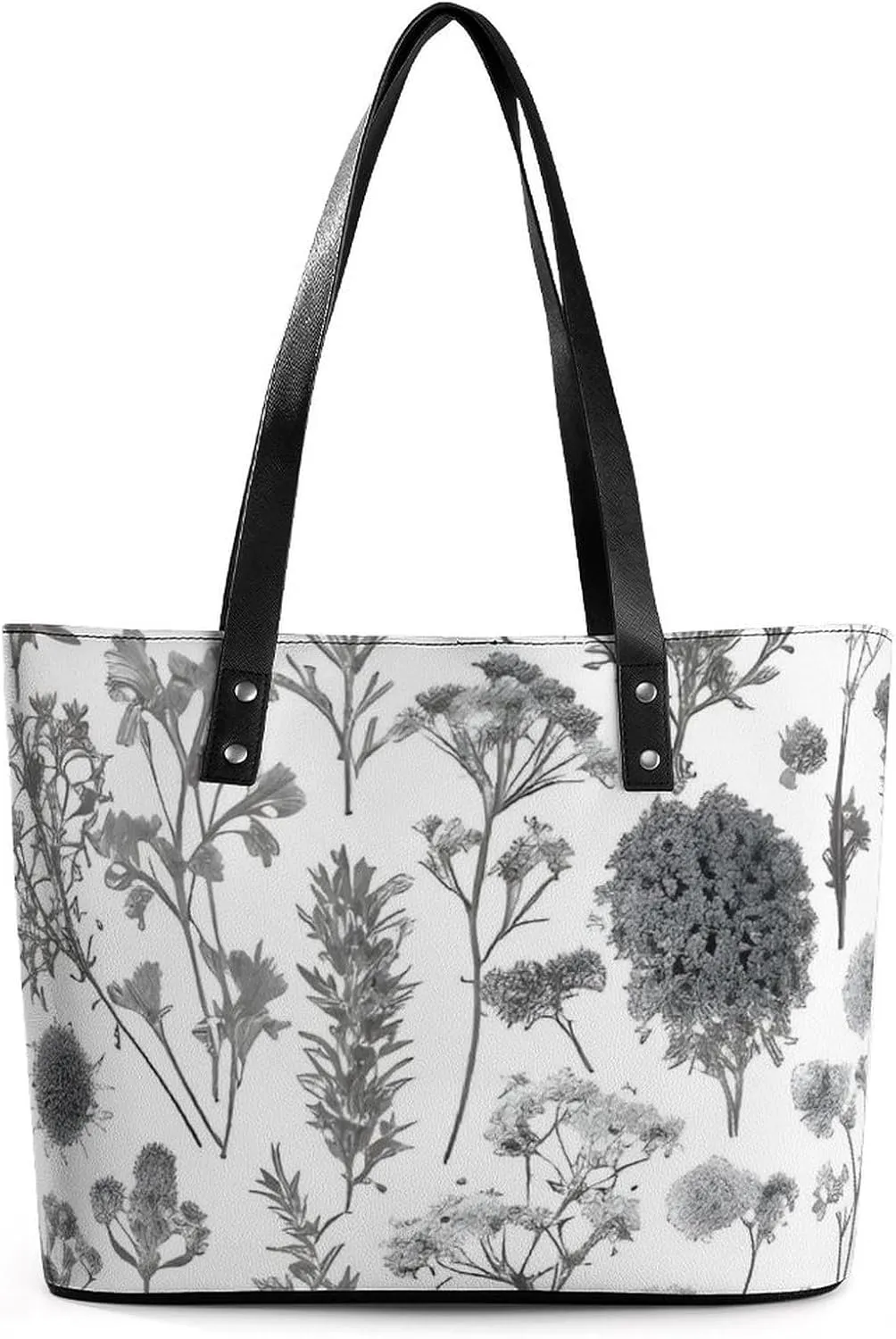 Tote Bag for Women Flowering Herbs Handbags Aesthetic Tote Fashion Shoulder Bags for Beach Work Travel