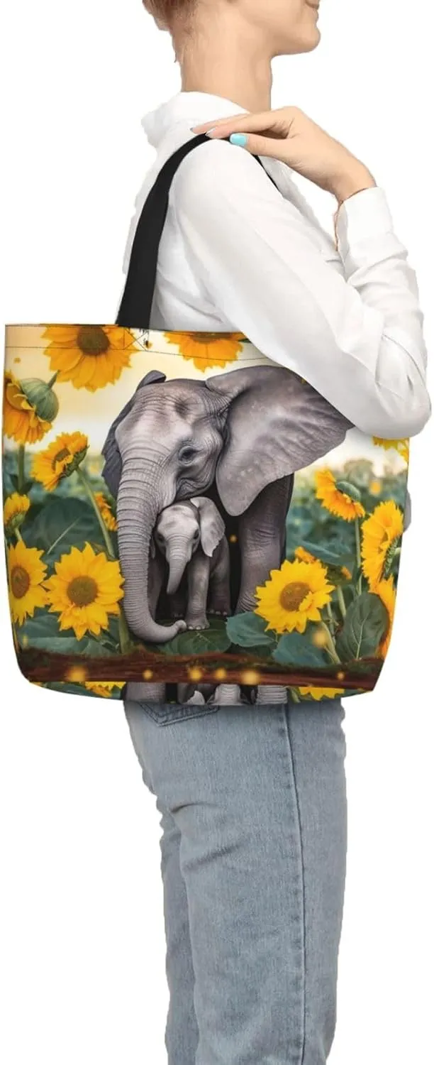 Tote Bag for Women Four chicken Shoulder Bag with Zipper Handbag Large Capacity Reusable Grocery Bag