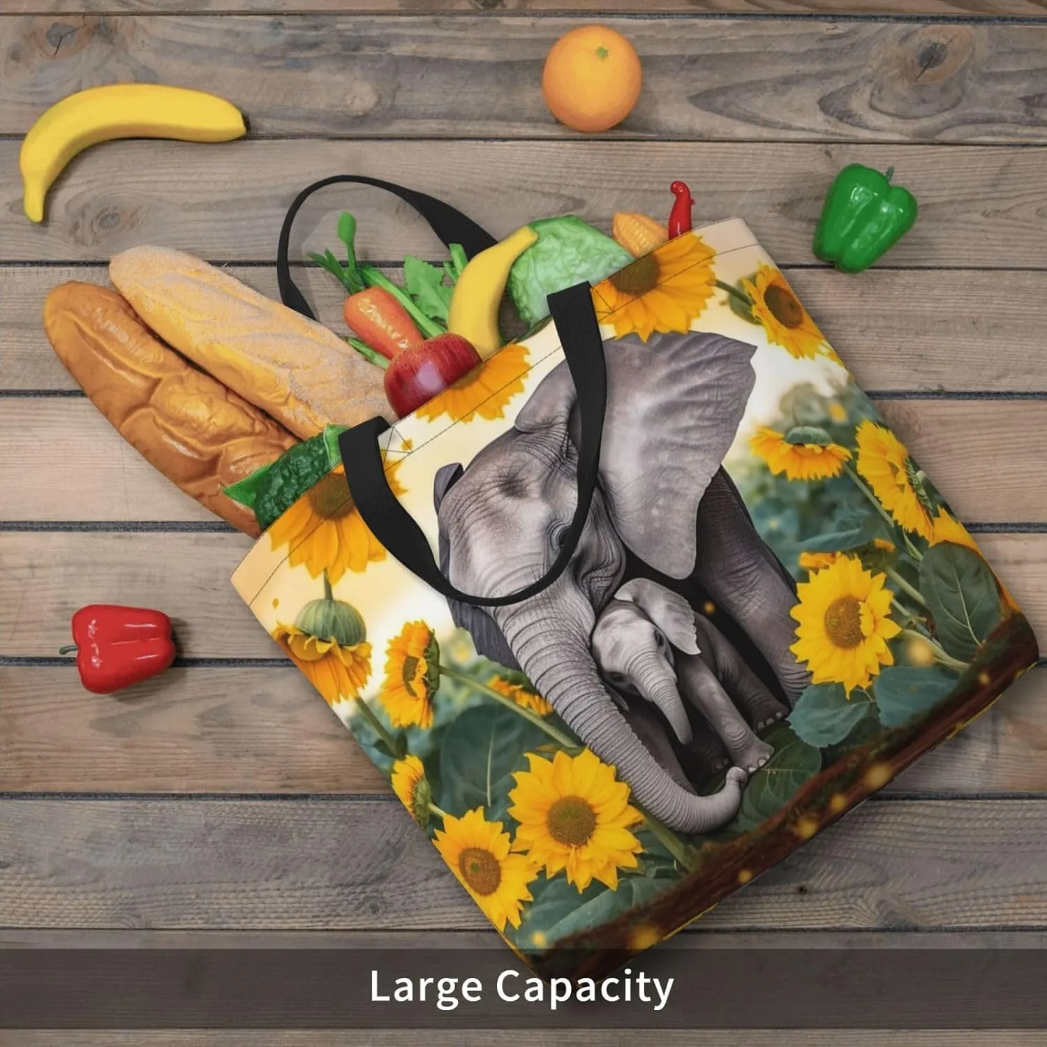 Tote Bag for Women Four chicken Shoulder Bag with Zipper Handbag Large Capacity Reusable Grocery Bag
