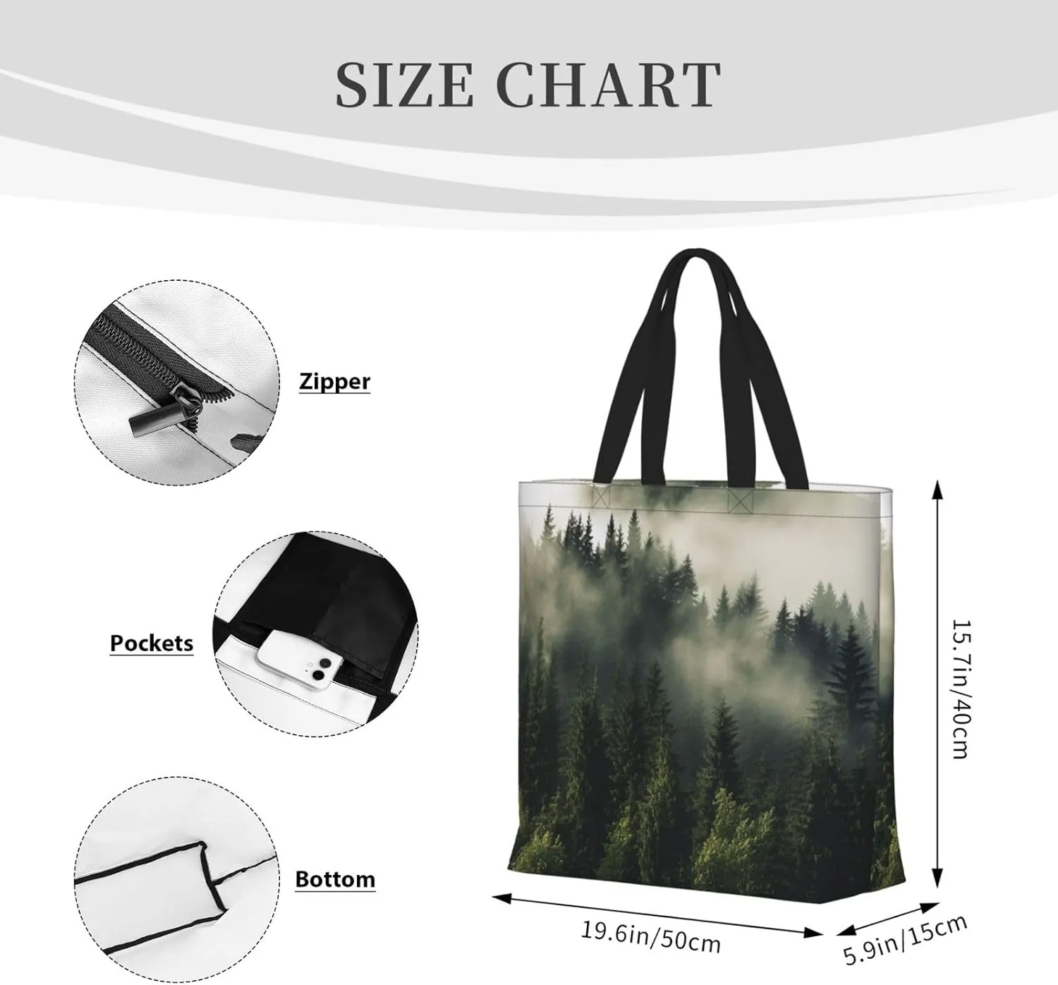 Tote Bag for Women Guinea Animal and popcorn Shoulder Bag with Zipper Handbag Large Capacity Reusable Grocery Bag