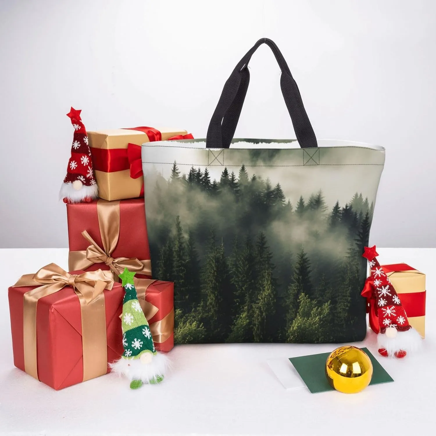 Tote Bag for Women Guinea Animal and popcorn Shoulder Bag with Zipper Handbag Large Capacity Reusable Grocery Bag