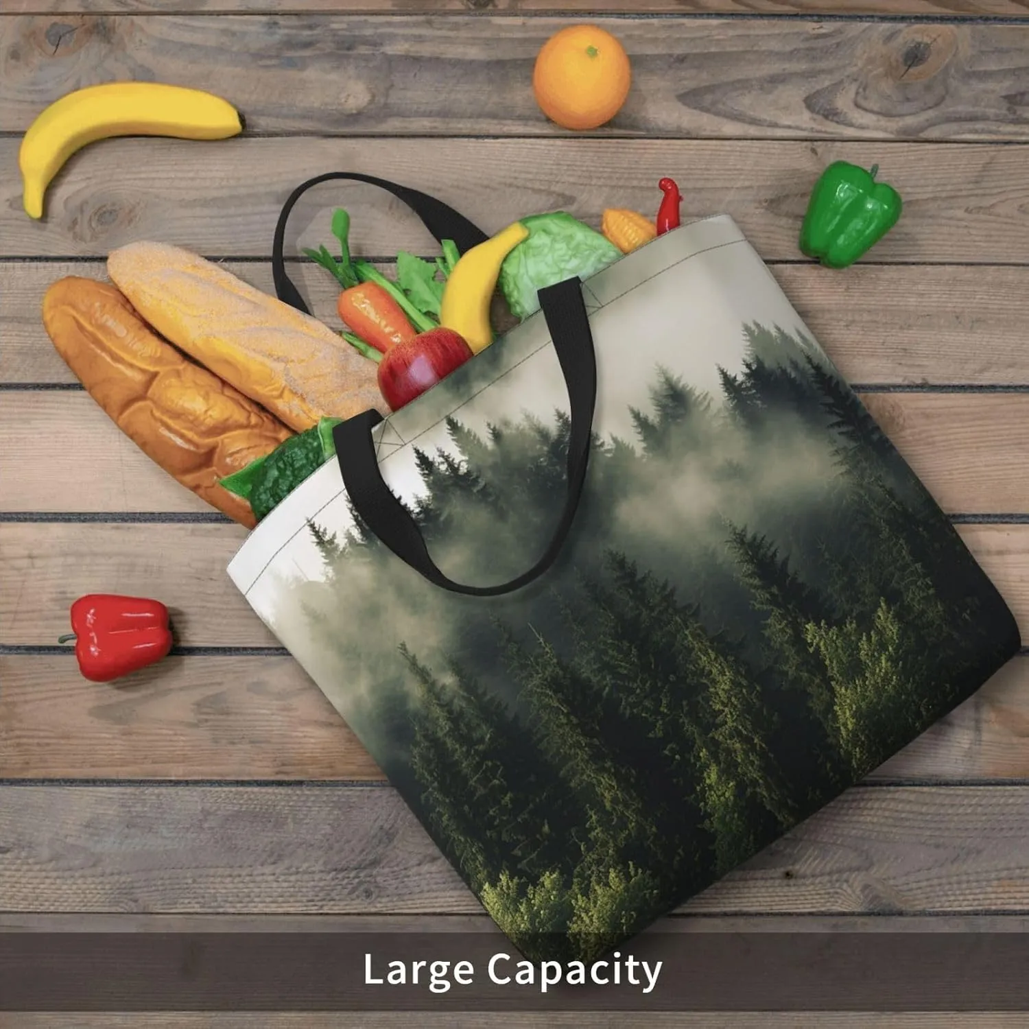 Tote Bag for Women Guinea Animal and popcorn Shoulder Bag with Zipper Handbag Large Capacity Reusable Grocery Bag
