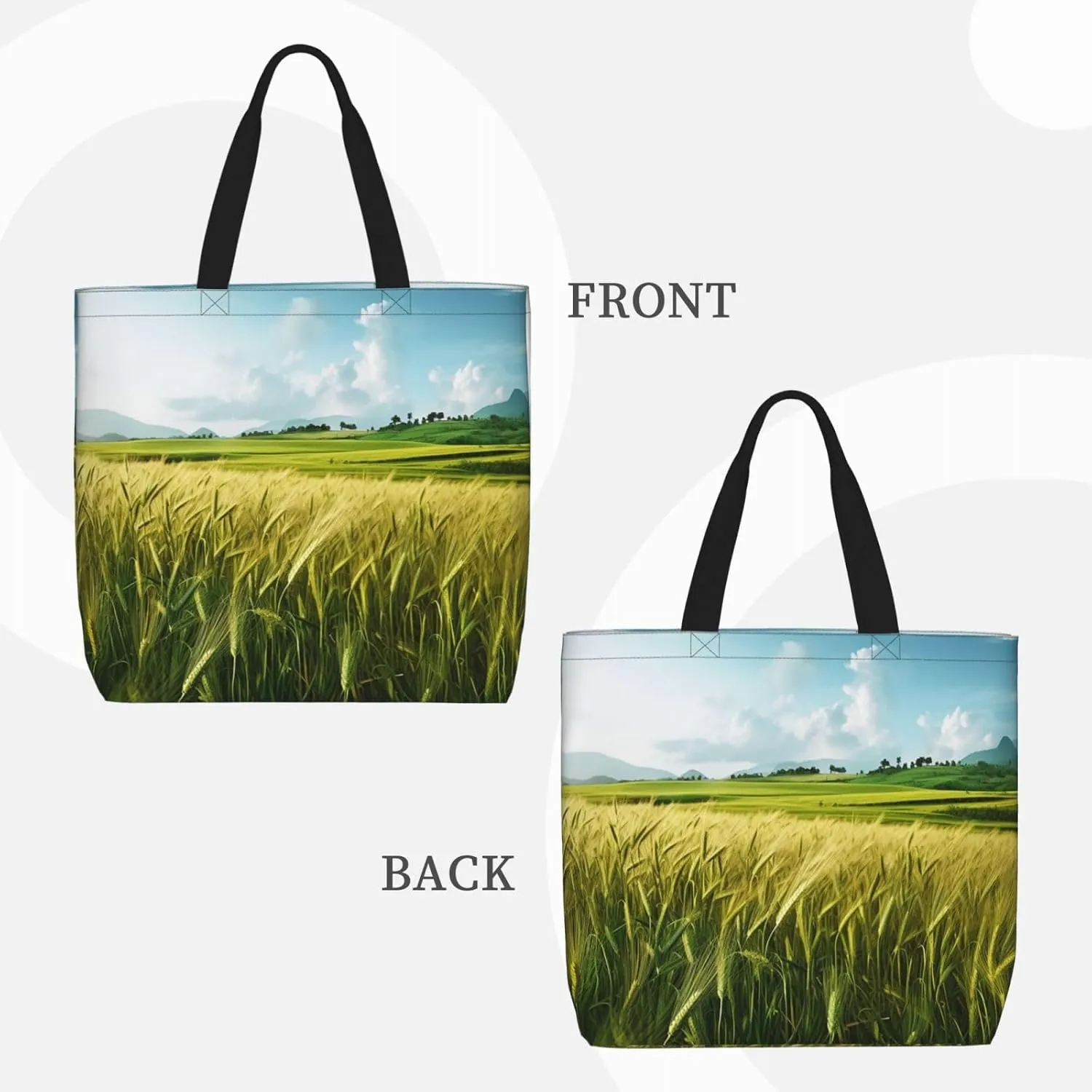 Tote Bag for Women Mountains meet the Sea Shoulder Bag with Zipper Handbag Large Capacity Reusable Grocery Bag