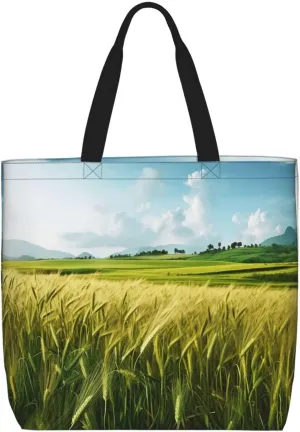 Tote Bag for Women Mountains meet the Sea Shoulder Bag with Zipper Handbag Large Capacity Reusable Grocery Bag