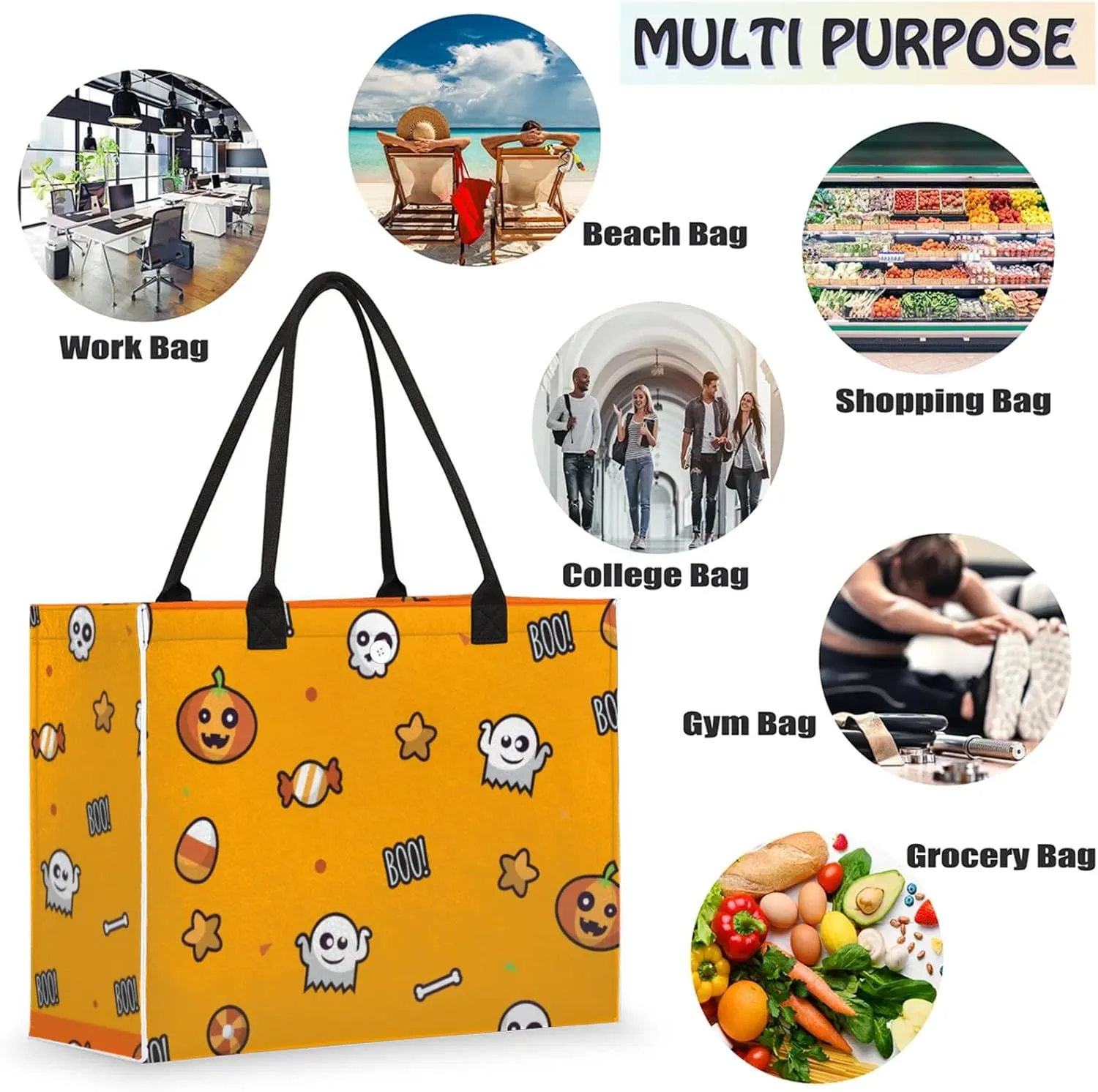 Tote Bag for Women Reusable Canvas Shoulder Bag