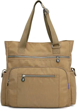 Tote Bag for Women, Waterproof Nylon Shoulder Bags, Multi Pockets Tote Purses, Large Capacity Travel Tote Bag