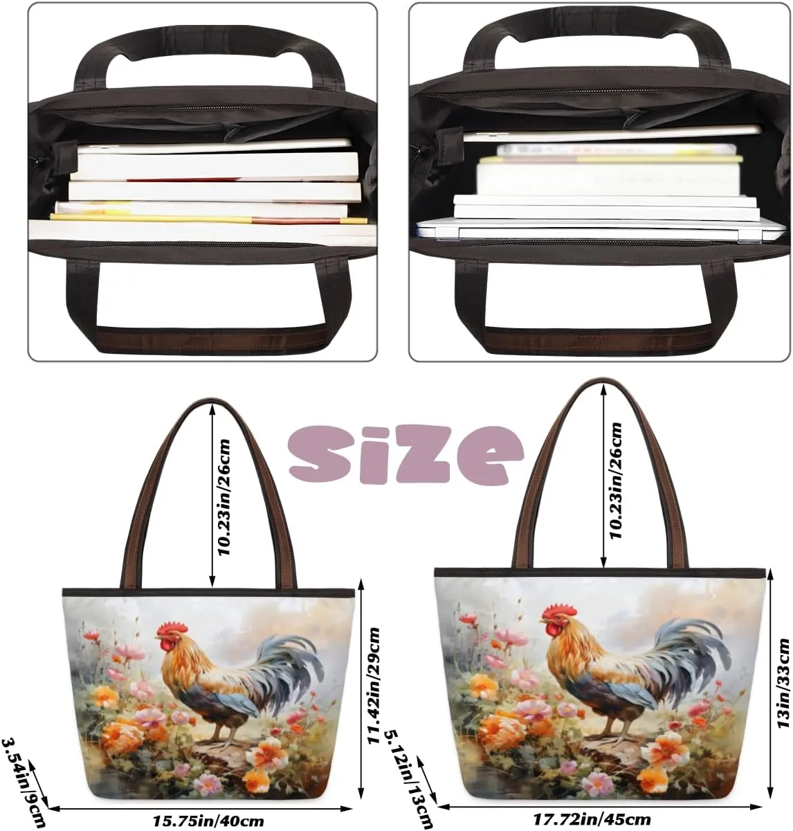 Tote Bag for Women with Zipper Large Capacity Top Handle Casual Shoulder Bag Handbag Reusable Shopping