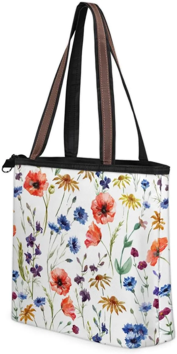 Tote Bag for Women with Zipper Large Capacity Top Handle Casual Shoulder Bag Handbag Reusable Shopping