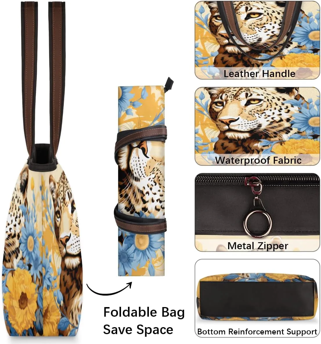 Tote Bag for Women with Zipper Large Capacity Top Handle Casual Shoulder Bag Handbag Reusable Shopping