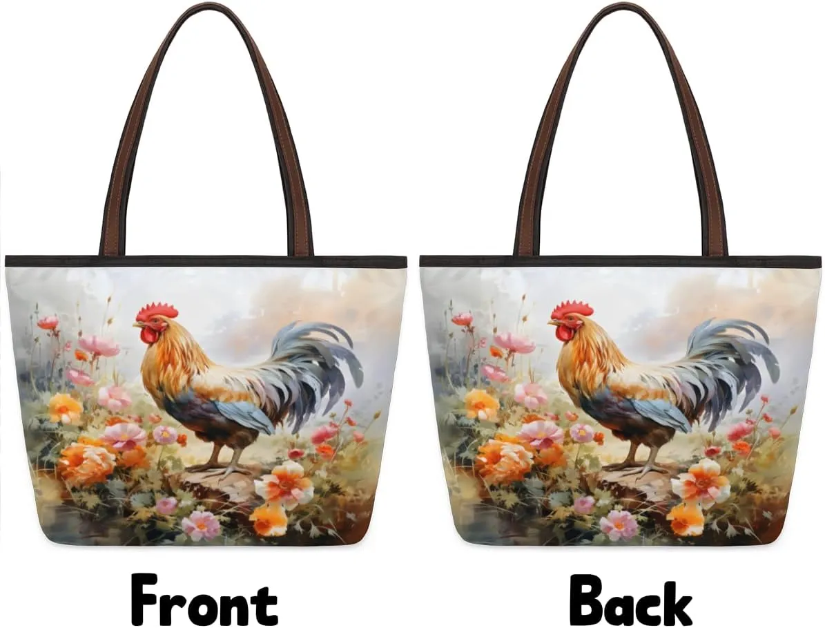 Tote Bag for Women with Zipper Large Capacity Top Handle Casual Shoulder Bag Handbag Reusable Shopping