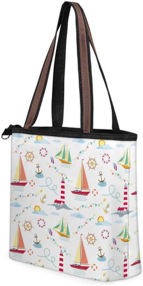 Tote Bag for Women with Zipper Large Capacity Top Handle Casual Shoulder Bag Handbag Reusable Shopping