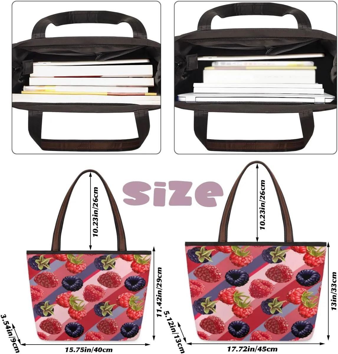 Tote Bag for Women with Zipper Large Capacity Top Handle Casual Shoulder Bag Handbag Reusable Shopping
