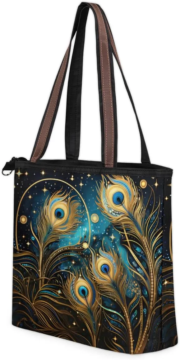 Tote Bag for Women with Zipper Large Capacity Top Handle Casual Shoulder Bag Handbag Reusable Shopping