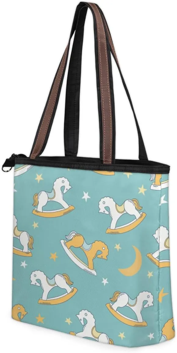 Tote Bag for Women with Zipper Large Capacity Top Handle Casual Shoulder Bag Handbag Reusable Shopping