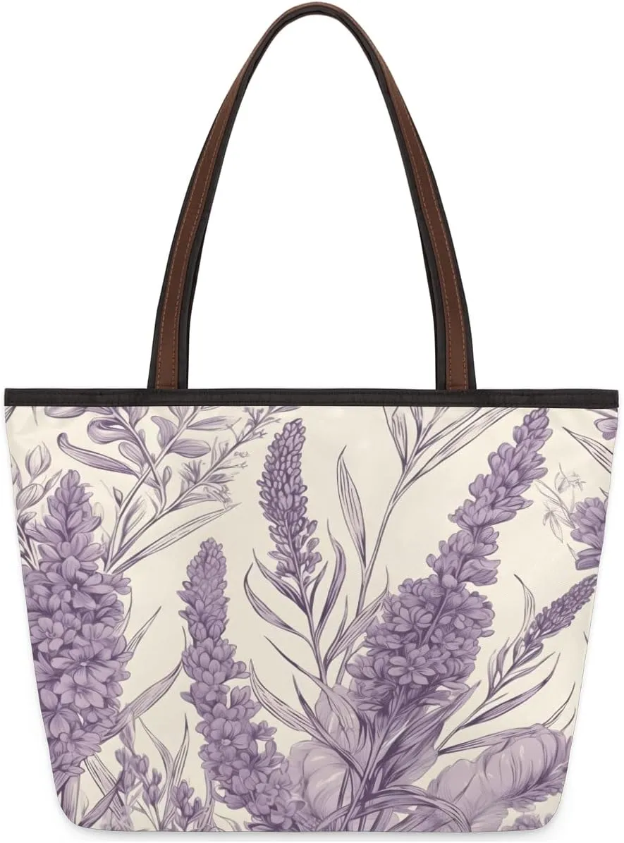 Tote Bag for Women with Zipper Large Capacity Top Handle Casual Shoulder Bag Handbag Reusable Shopping