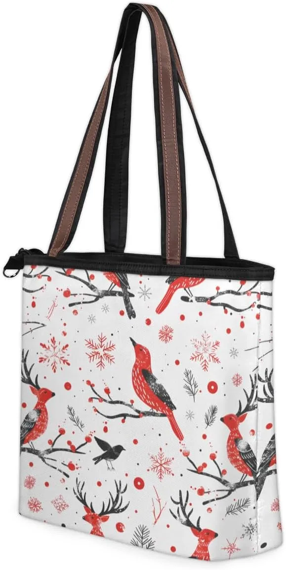 Tote Bag for Women with Zipper Large Capacity Top Handle Casual Shoulder Bag Handbag Reusable Shopping
