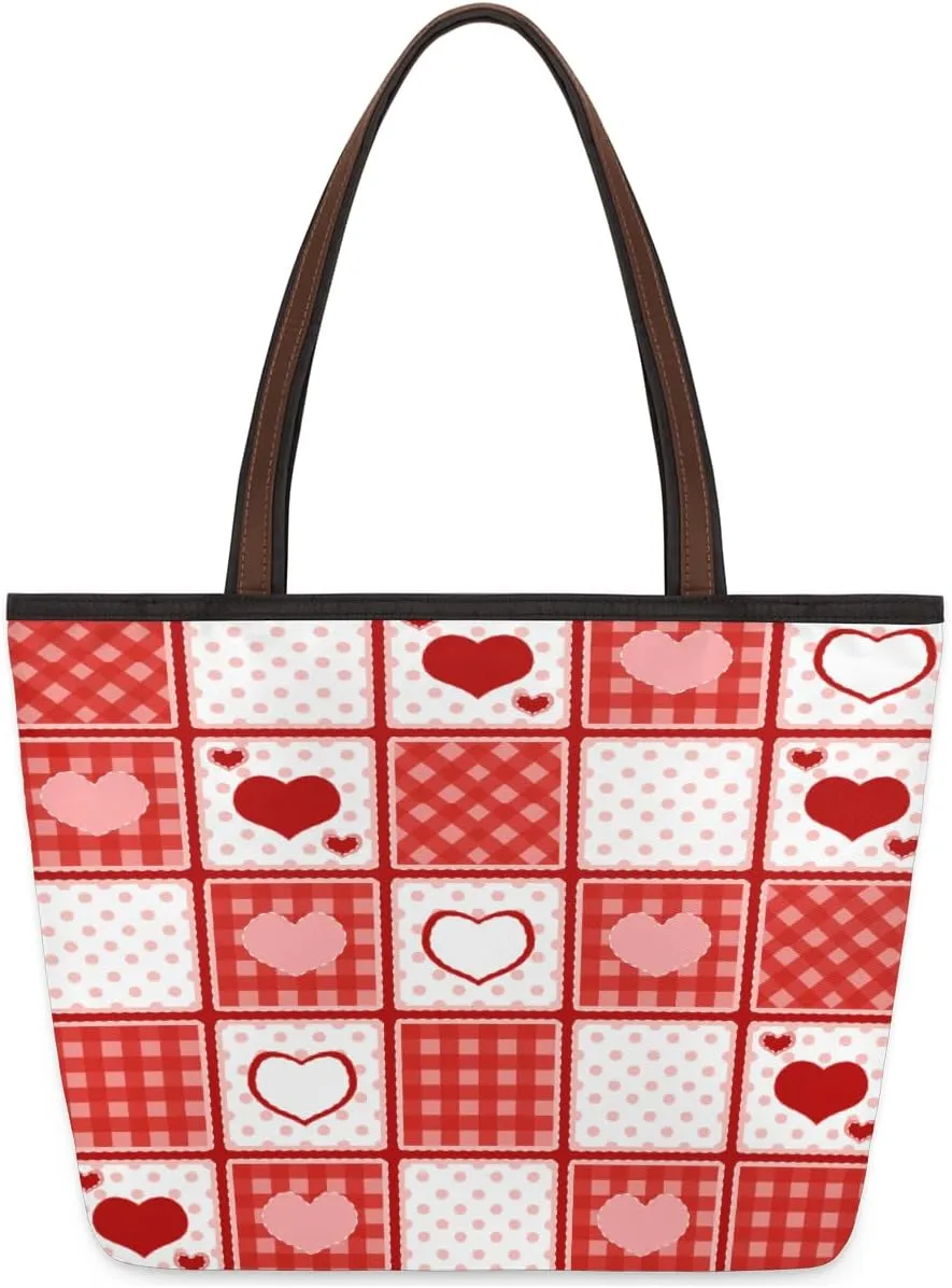 Tote Bag for Women with Zipper Large Capacity Top Handle Casual Shoulder Bag Handbag Reusable Shopping