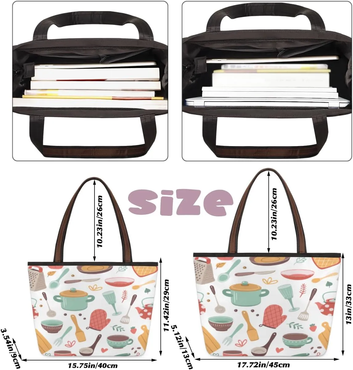 Tote Bag for Women with Zipper Large Capacity Top Handle Casual Shoulder Bag Handbag Reusable Shopping