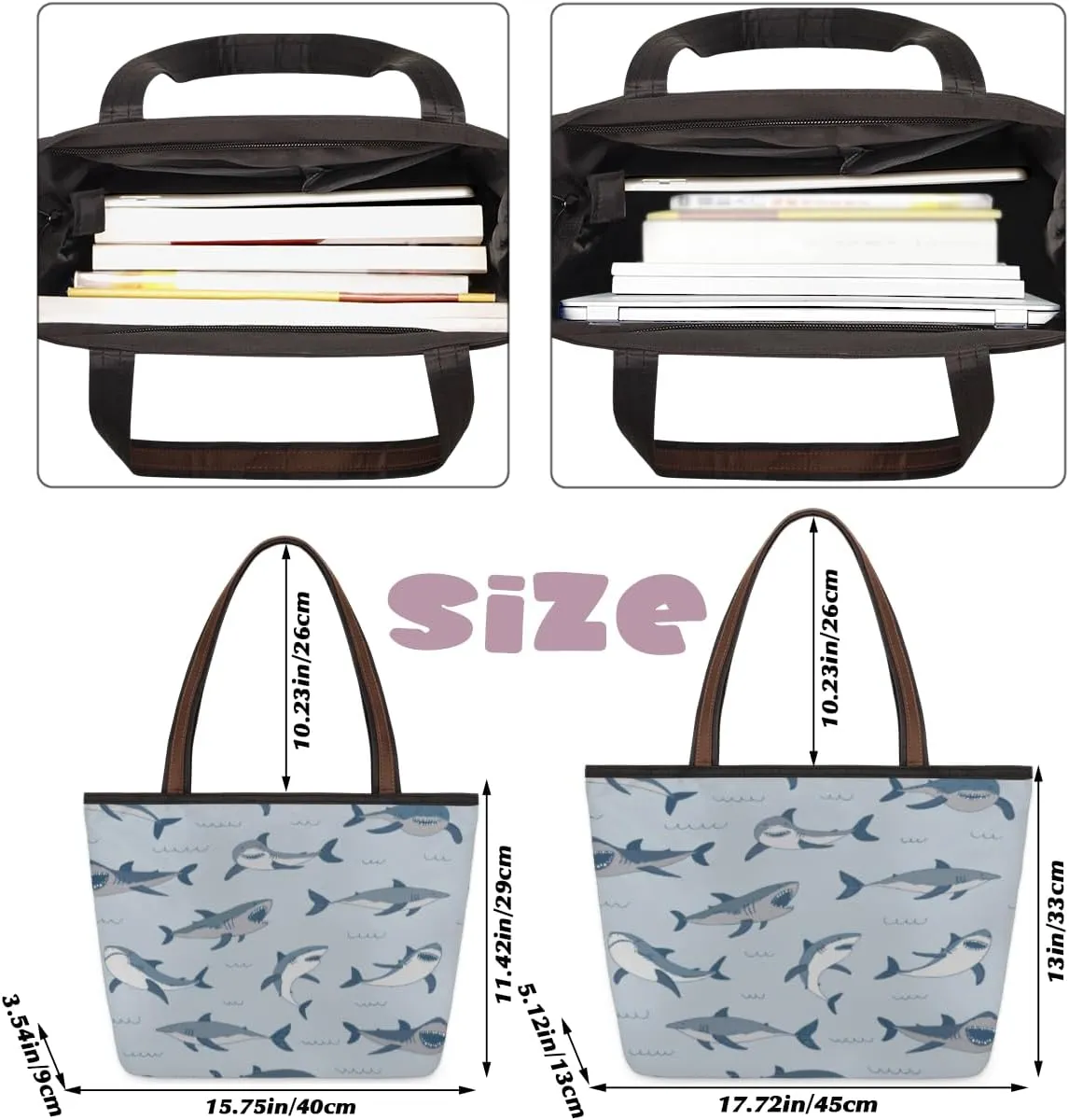 Tote Bag for Women with Zipper Large Capacity Top Handle Casual Shoulder Bag Handbag Reusable Shopping