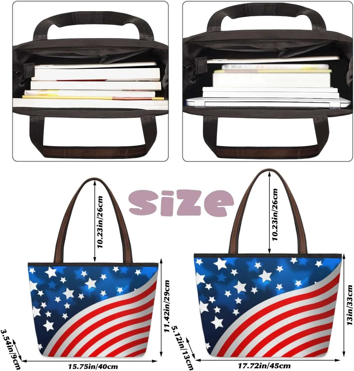 Tote Bag for Women with Zipper Large Capacity Top Handle Casual Shoulder Bag Handbag Reusable Shopping