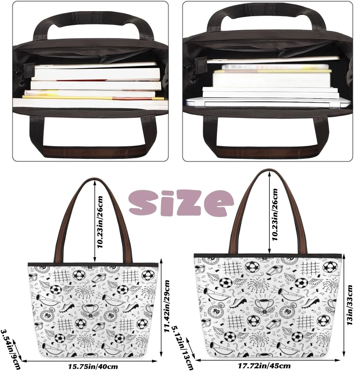 Tote Bag for Women with Zipper Large Capacity Top Handle Casual Shoulder Bag Handbag Reusable Shopping