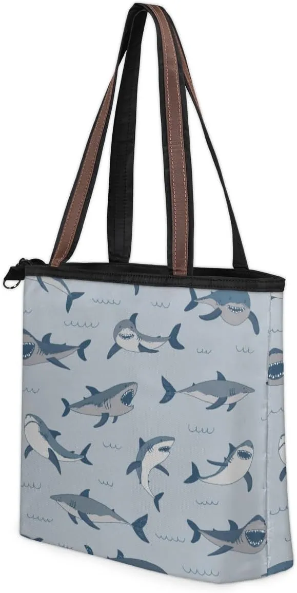 Tote Bag for Women with Zipper Large Capacity Top Handle Casual Shoulder Bag Handbag Reusable Shopping