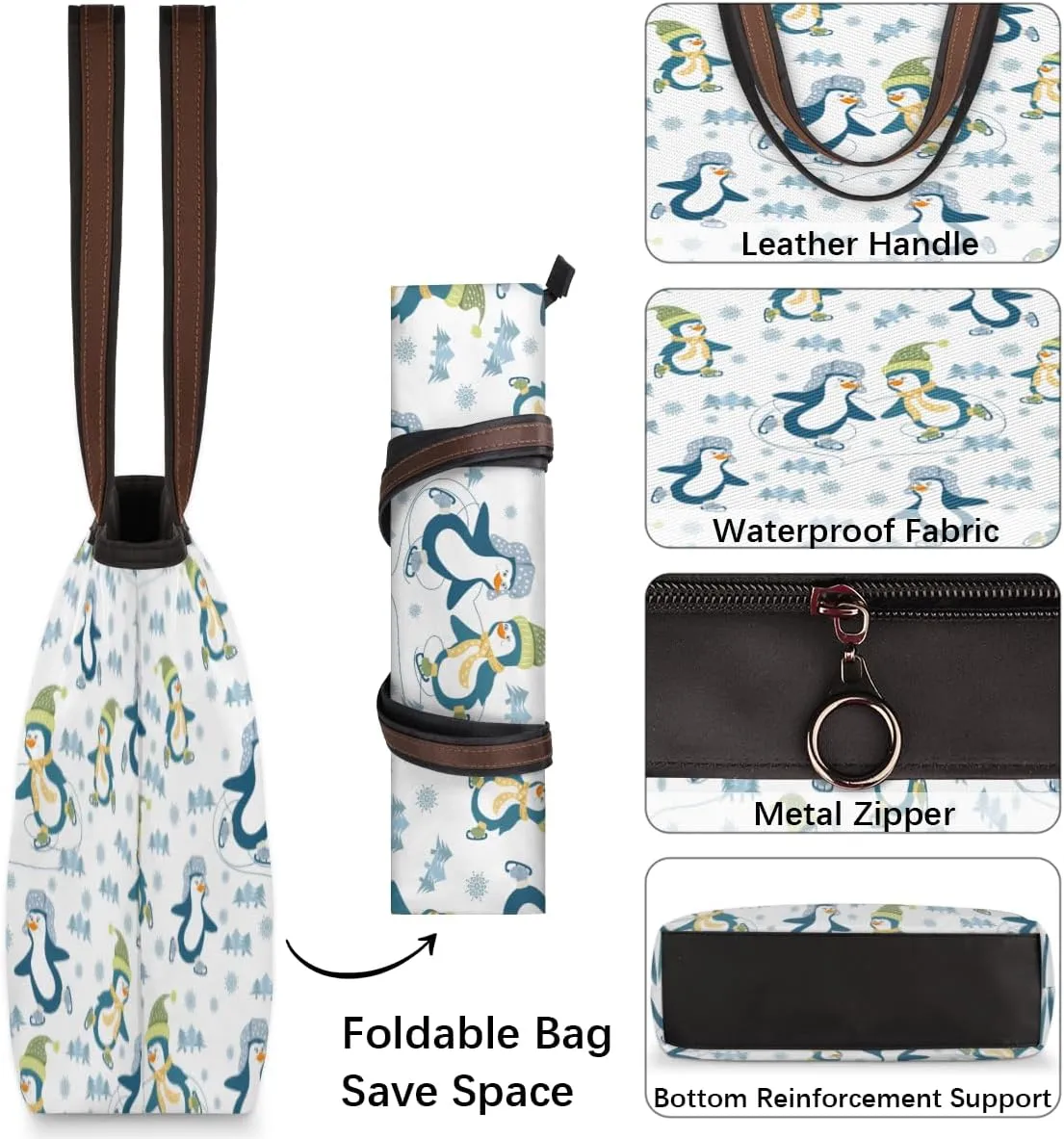 Tote Bag for Women with Zipper Large Capacity Top Handle Casual Shoulder Bag Handbag Reusable Shopping