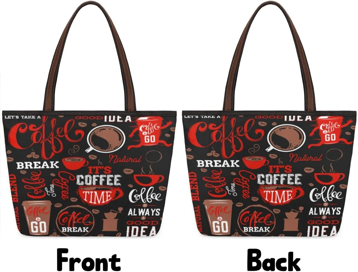 Tote Bag for Women with Zipper Large Capacity Top Handle Casual Shoulder Bag Handbag Reusable Shopping
