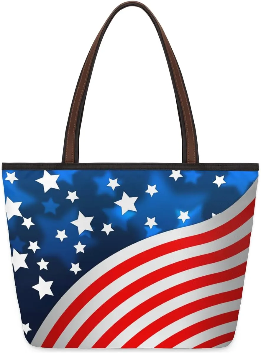 Tote Bag for Women with Zipper Large Capacity Top Handle Casual Shoulder Bag Handbag Reusable Shopping
