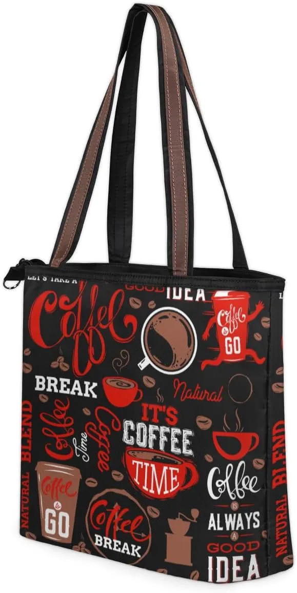 Tote Bag for Women with Zipper Large Capacity Top Handle Casual Shoulder Bag Handbag Reusable Shopping