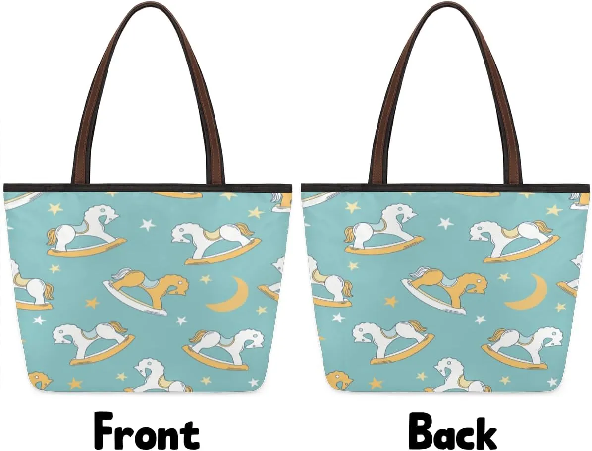 Tote Bag for Women with Zipper Large Capacity Top Handle Casual Shoulder Bag Handbag Reusable Shopping