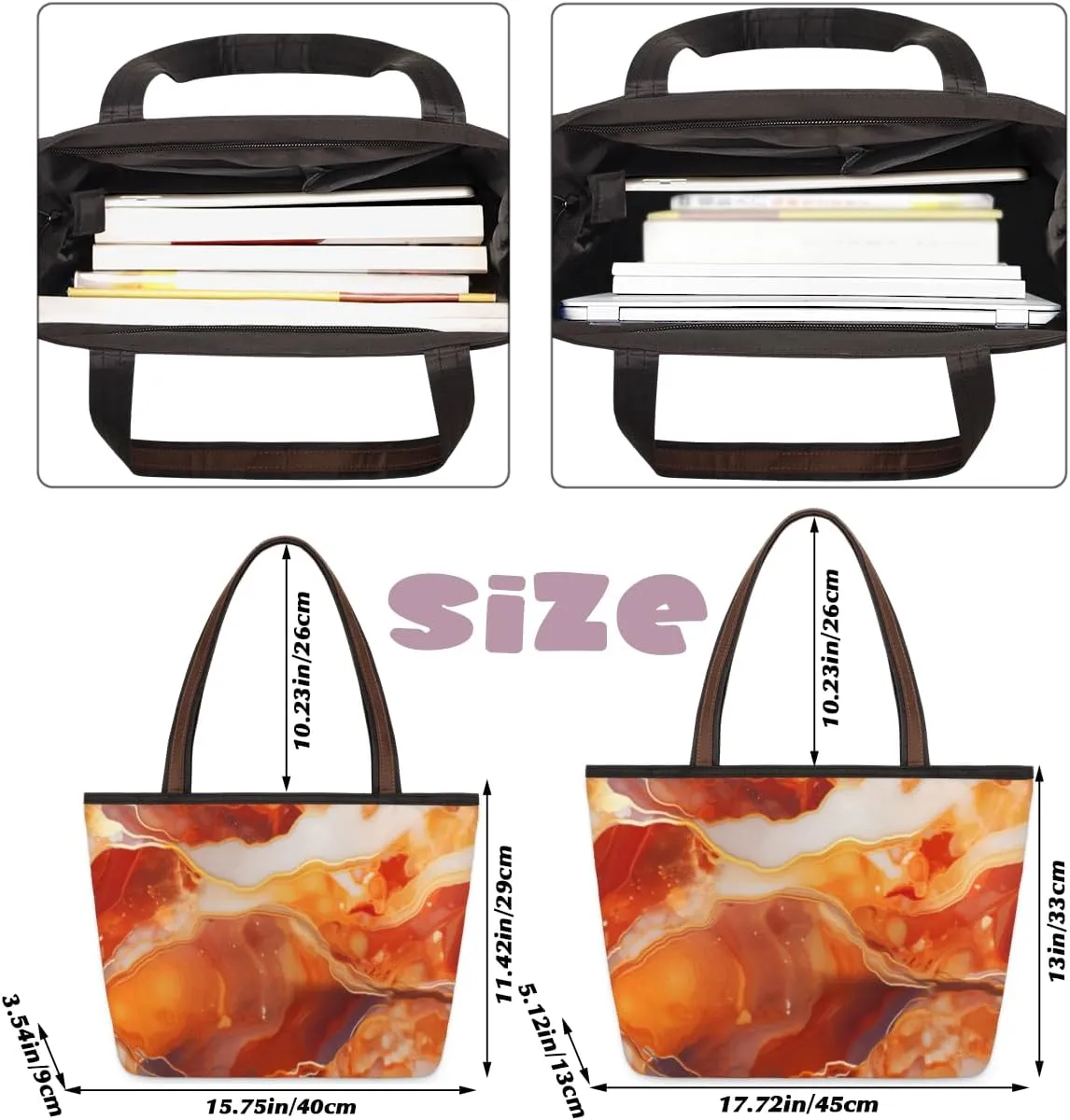 Tote Bag for Women with Zipper Large Capacity Top Handle Casual Shoulder Bag Handbag Reusable Shopping