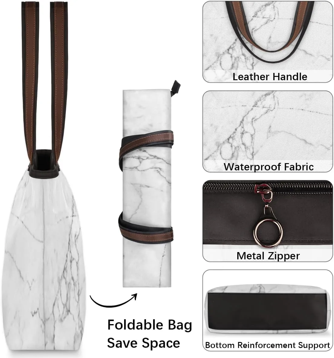 Tote Bag for Women with Zipper Large Capacity Top Handle Casual Shoulder Bag Handbag Reusable Shopping