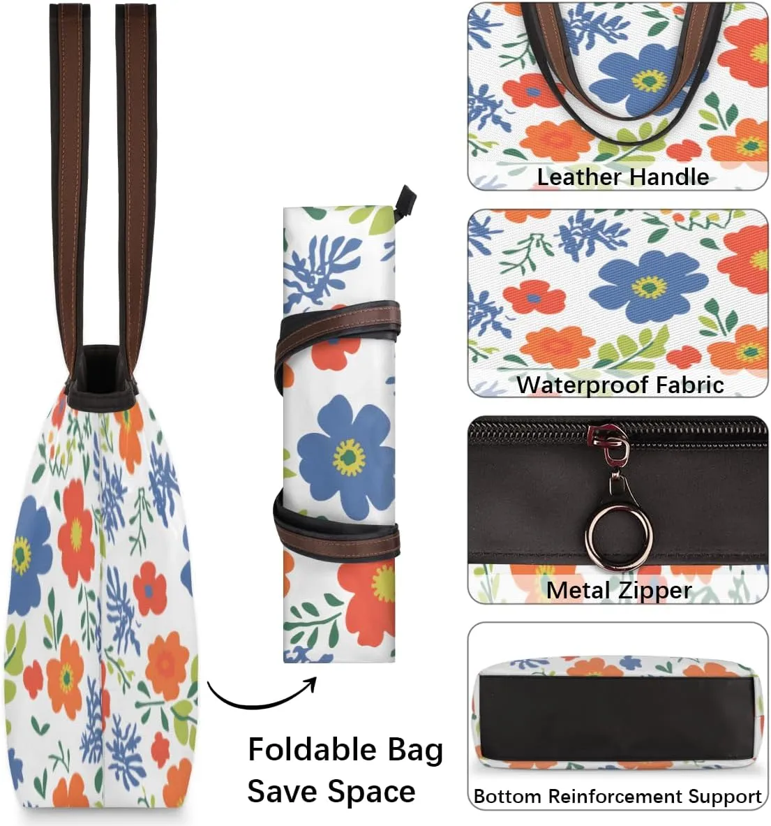 Tote Bag for Women with Zipper Large Capacity Top Handle Casual Shoulder Bag Handbag Reusable Shopping