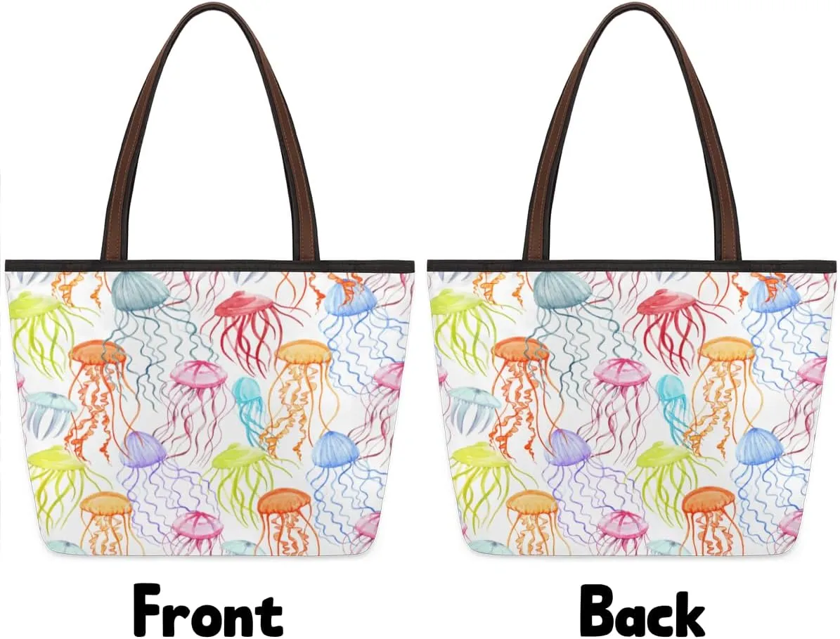 Tote Bag for Women with Zipper Large Capacity Top Handle Casual Shoulder Bag Handbag Reusable Shopping