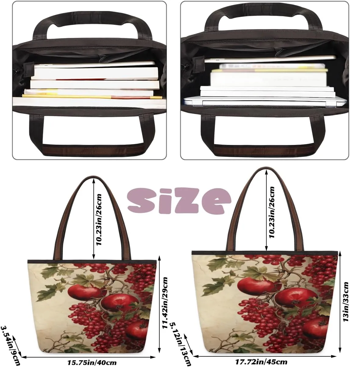Tote Bag for Women with Zipper Large Capacity Top Handle Casual Shoulder Bag Handbag Reusable Shopping