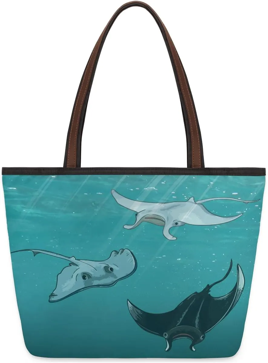 Tote Bag for Women with Zipper Large Capacity Top Handle Casual Shoulder Bag Handbag Reusable Shopping