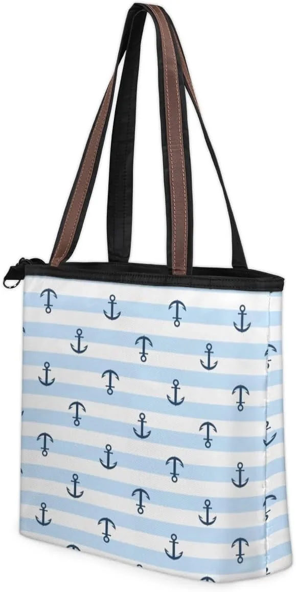 Tote Bag for Women with Zipper Large Capacity Top Handle Casual Shoulder Bag Handbag Reusable Shopping