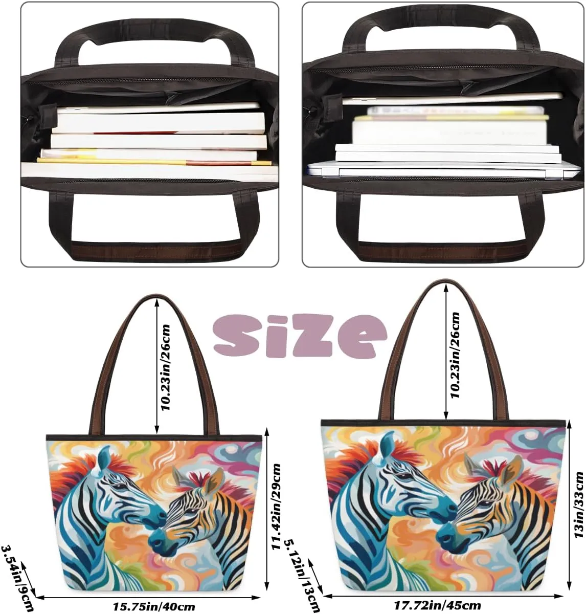 Tote Bag for Women with Zipper Large Capacity Top Handle Casual Shoulder Bag Handbag Reusable Shopping