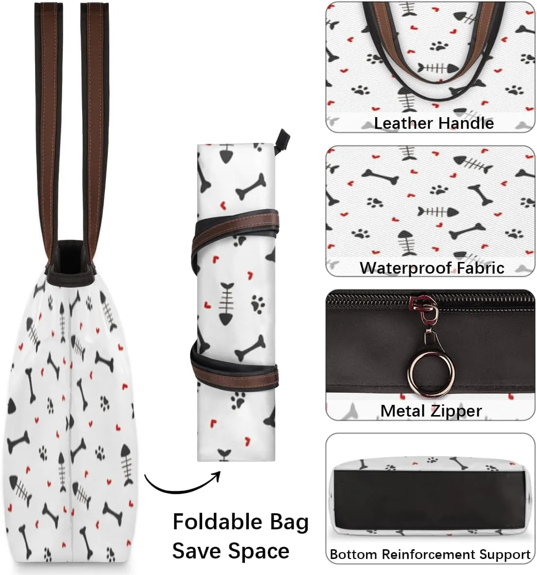Tote Bag for Women with Zipper Large Capacity Top Handle Casual Shoulder Bag Handbag Reusable Shopping