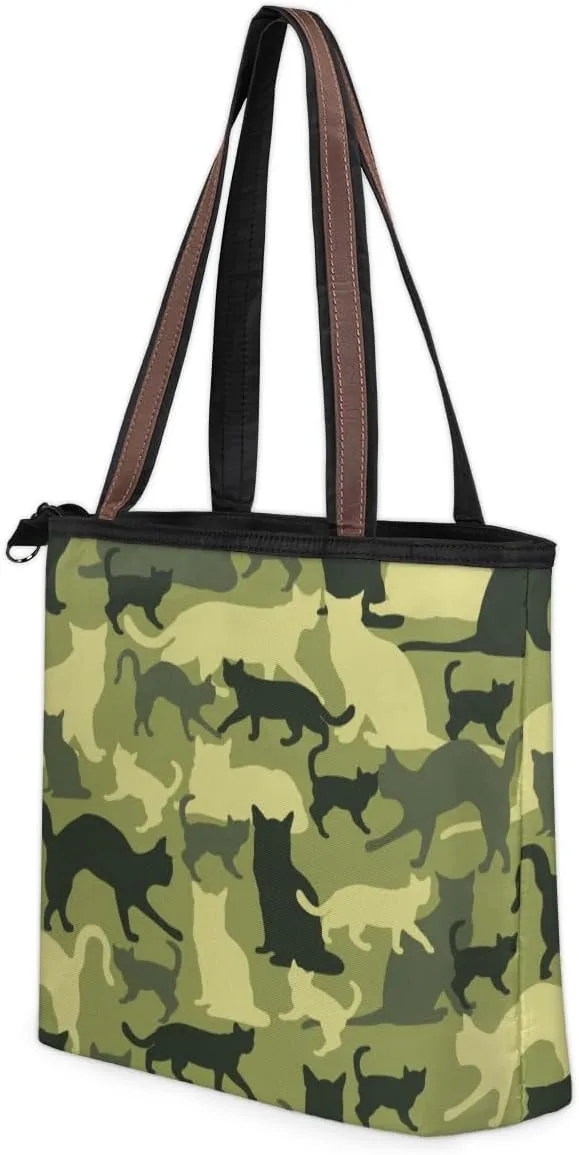 Tote Bag for Women with Zipper Large Capacity Top Handle Casual Shoulder Bag Handbag Reusable Shopping
