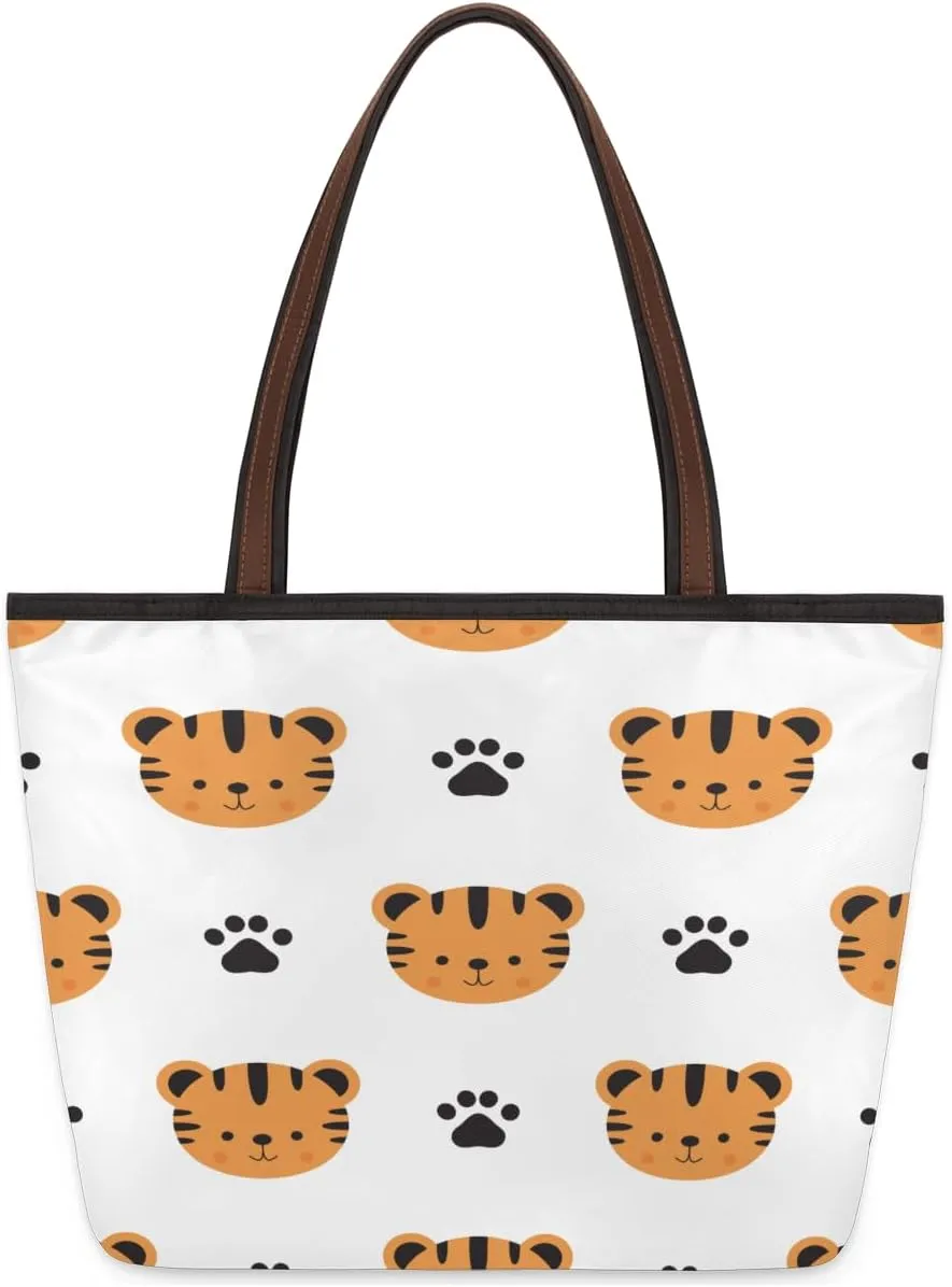 Tote Bag for Women with Zipper Large Capacity Top Handle Casual Shoulder Bag Handbag Reusable Shopping