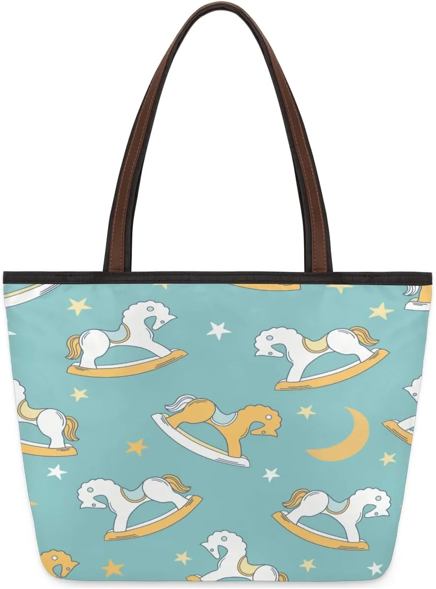 Tote Bag for Women with Zipper Large Capacity Top Handle Casual Shoulder Bag Handbag Reusable Shopping