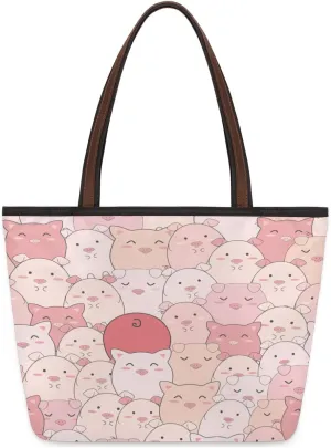 Tote Bag for Women with Zipper Large Capacity Top Handle Casual Shoulder Bag Handbag Reusable Shopping