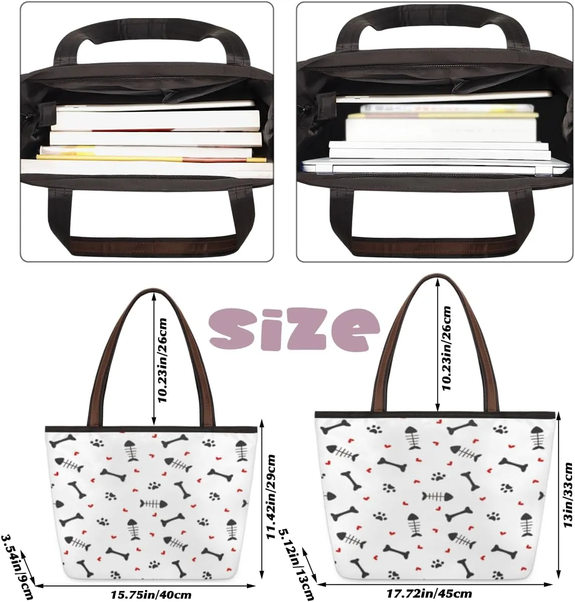 Tote Bag for Women with Zipper Large Capacity Top Handle Casual Shoulder Bag Handbag Reusable Shopping