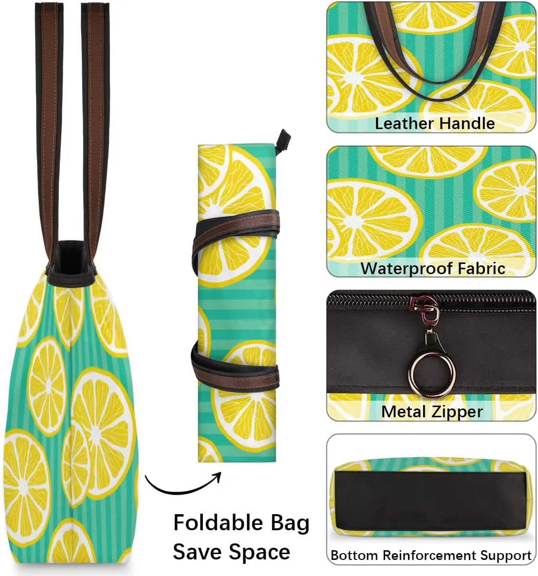 Tote Bag for Women with Zipper Large Capacity Top Handle Casual Shoulder Bag Handbag Reusable Shopping
